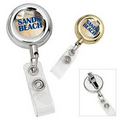 Round Metal Retractable Badge Holder